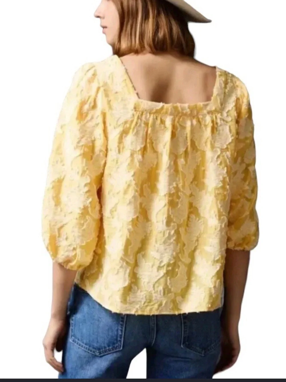 Anthropologie Yellow Tectured Blouse